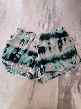 Xhilaration Mint & Black Tie-Dye Athletic Shorts